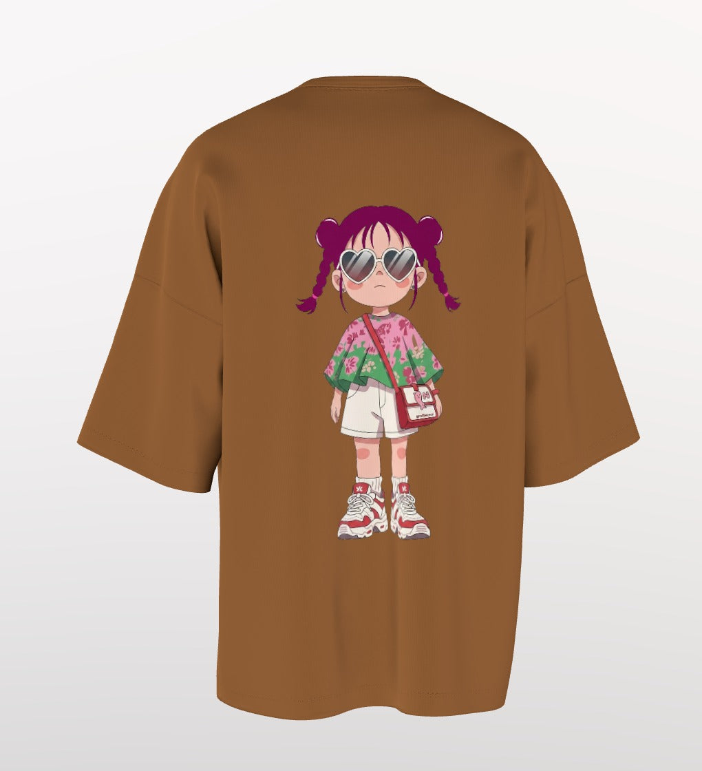 Oversized T-Shirt – Cute Girl Illustration “If I Am Wrong, Correct Yourself”