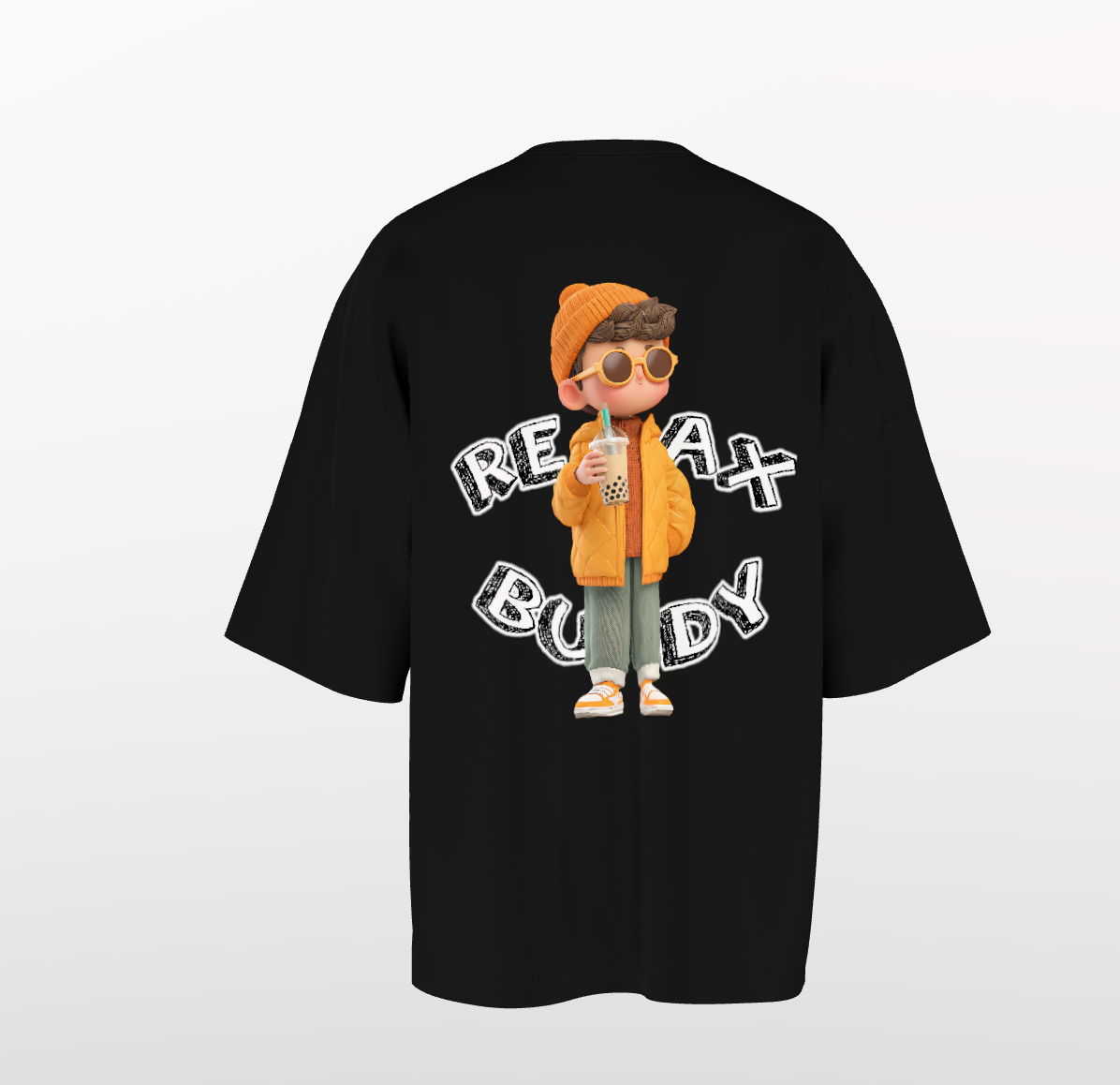 Oversized Bubble Tea – “Drink Me / Relax Buddy” (Unisex)