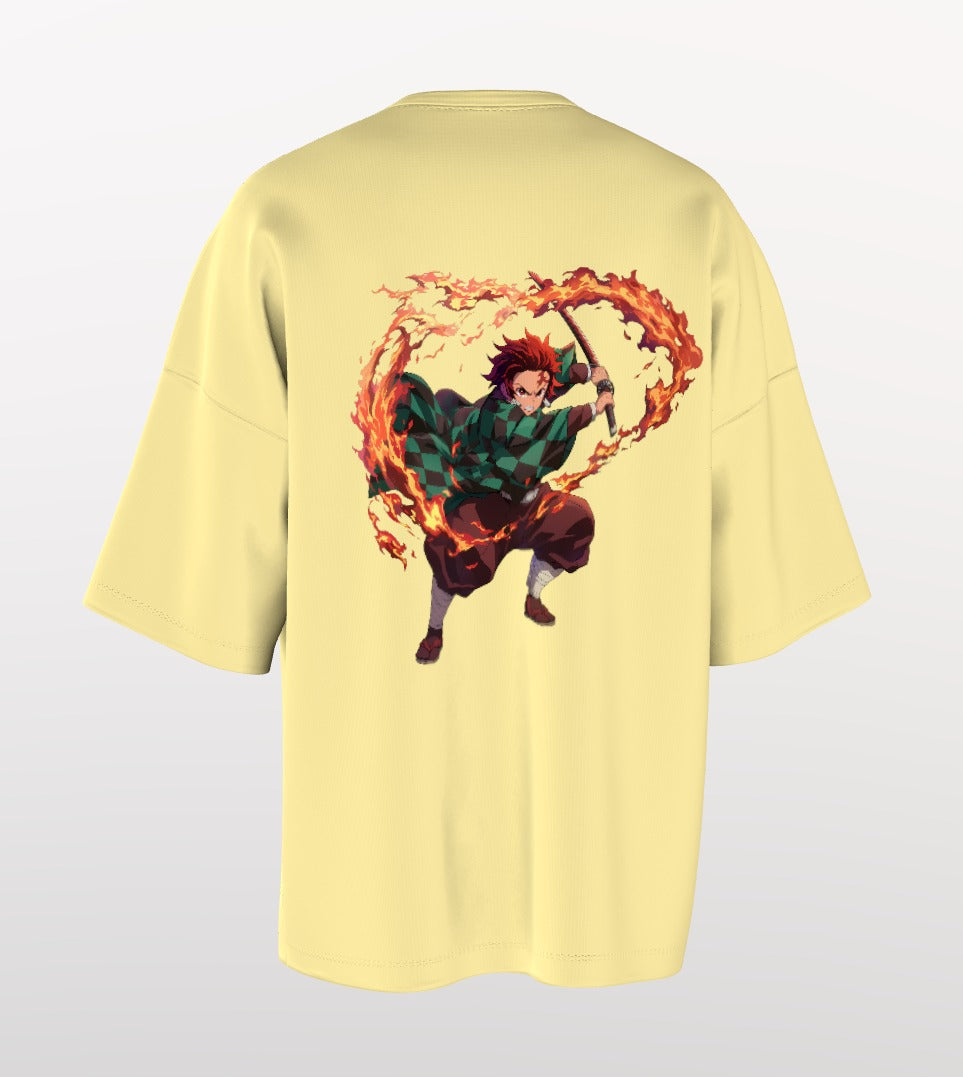 Tanjiro Flame Breathing Drop-Shoulder Tee