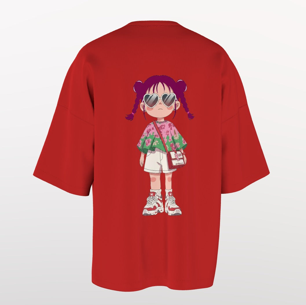 Oversized T-Shirt – Cute Girl Illustration “If I Am Wrong, Correct Yourself”