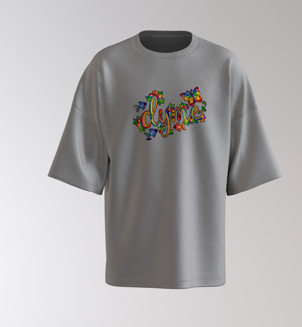 Divine Nature Anime Graphic Oversized T-Shirt – Artistic Floral Face Print