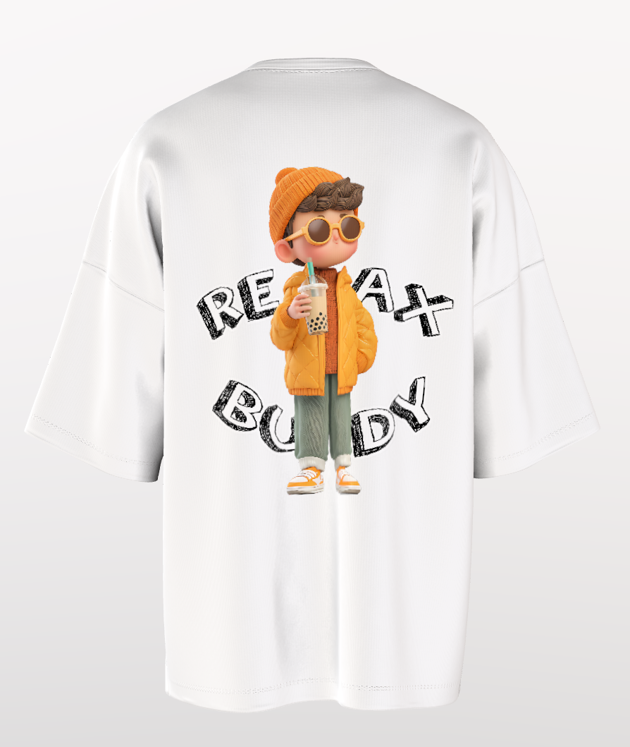 Oversized Bubble Tea – “Drink Me / Relax Buddy” (Unisex)