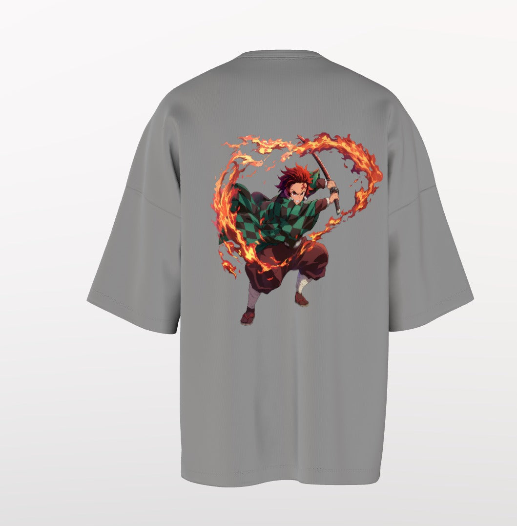 Tanjiro Flame Breathing Drop-Shoulder Tee