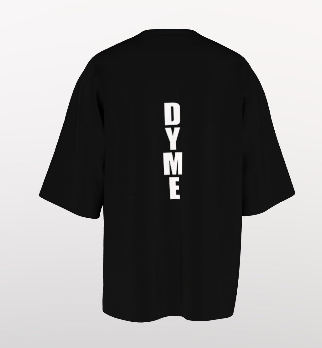 Cute Evil DOG Graphic Oversized T-Shirt – “Finally I’m On Date” Print with Vertical DYME Back