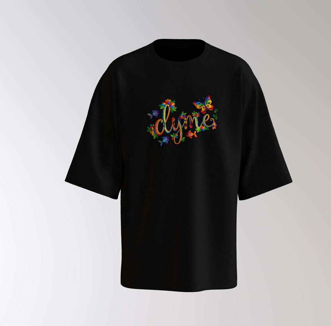 Divine Nature Anime Graphic Oversized T-Shirt – Artistic Floral Face Print