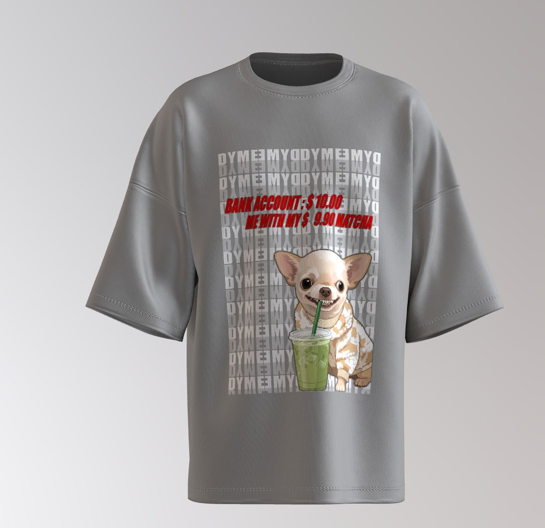 Cute Evil DOG Graphic Oversized T-Shirt – “Finally I’m On Date” Print with Vertical DYME Back
