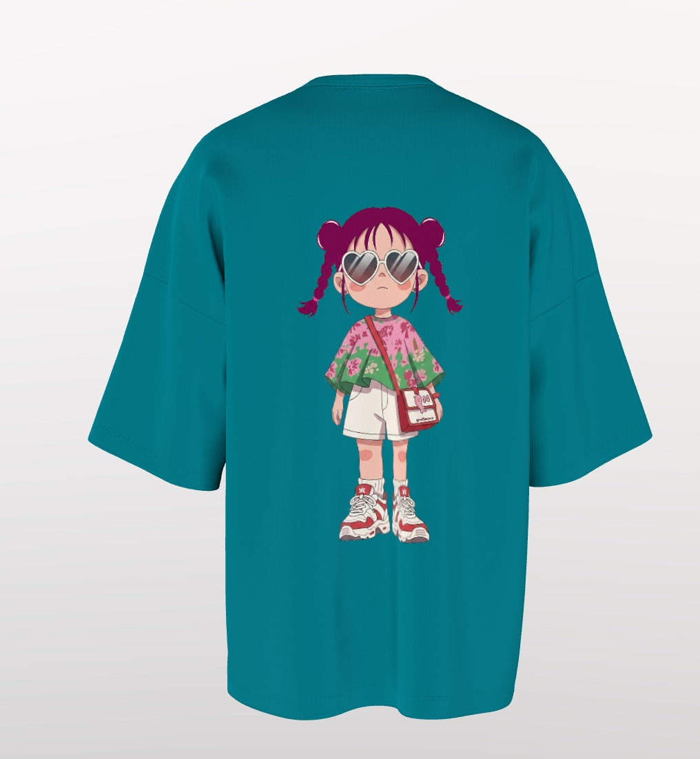 Oversized T-Shirt – Cute Girl Illustration “If I Am Wrong, Correct Yourself”