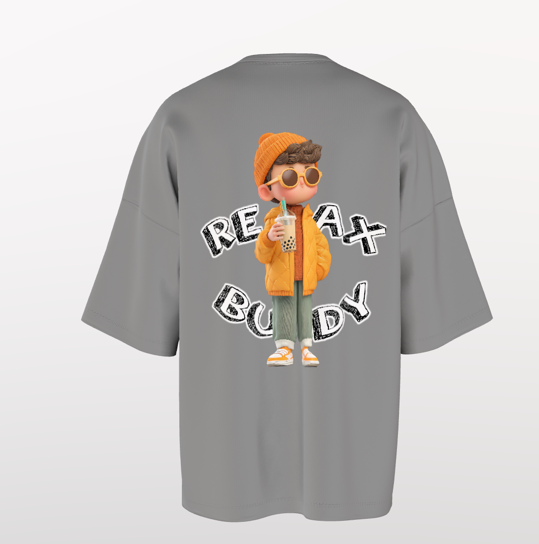 Oversized Bubble Tea – “Drink Me / Relax Buddy” (Unisex)