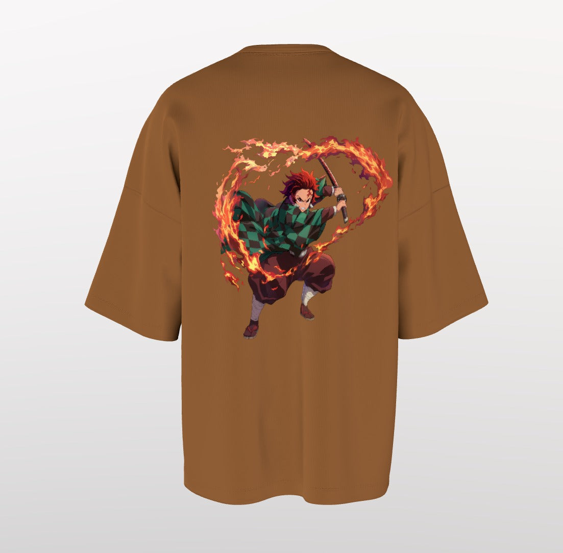 Tanjiro Flame Breathing Drop-Shoulder Tee