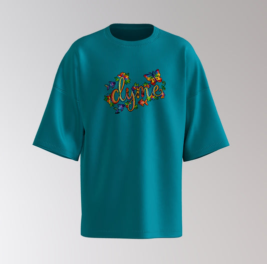 Divine Nature Anime Graphic Oversized T-Shirt – Artistic Floral Face Print