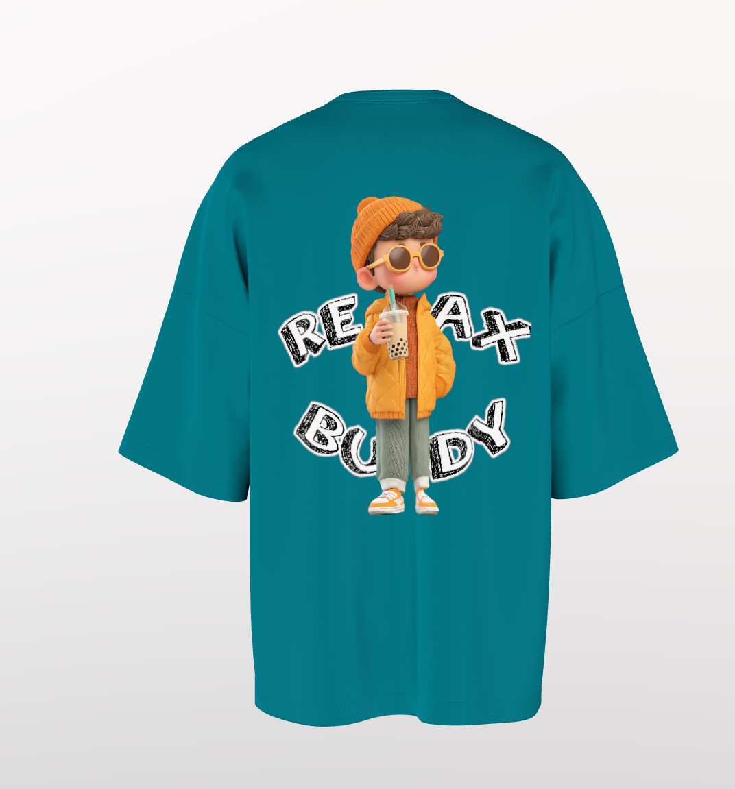 Oversized Bubble Tea – “Drink Me / Relax Buddy” (Unisex)