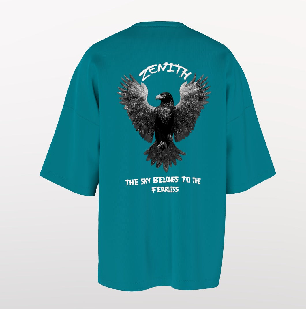 Echelon Fearless Eagle Oversized T-Shirt – White Typography Streetwear Tee