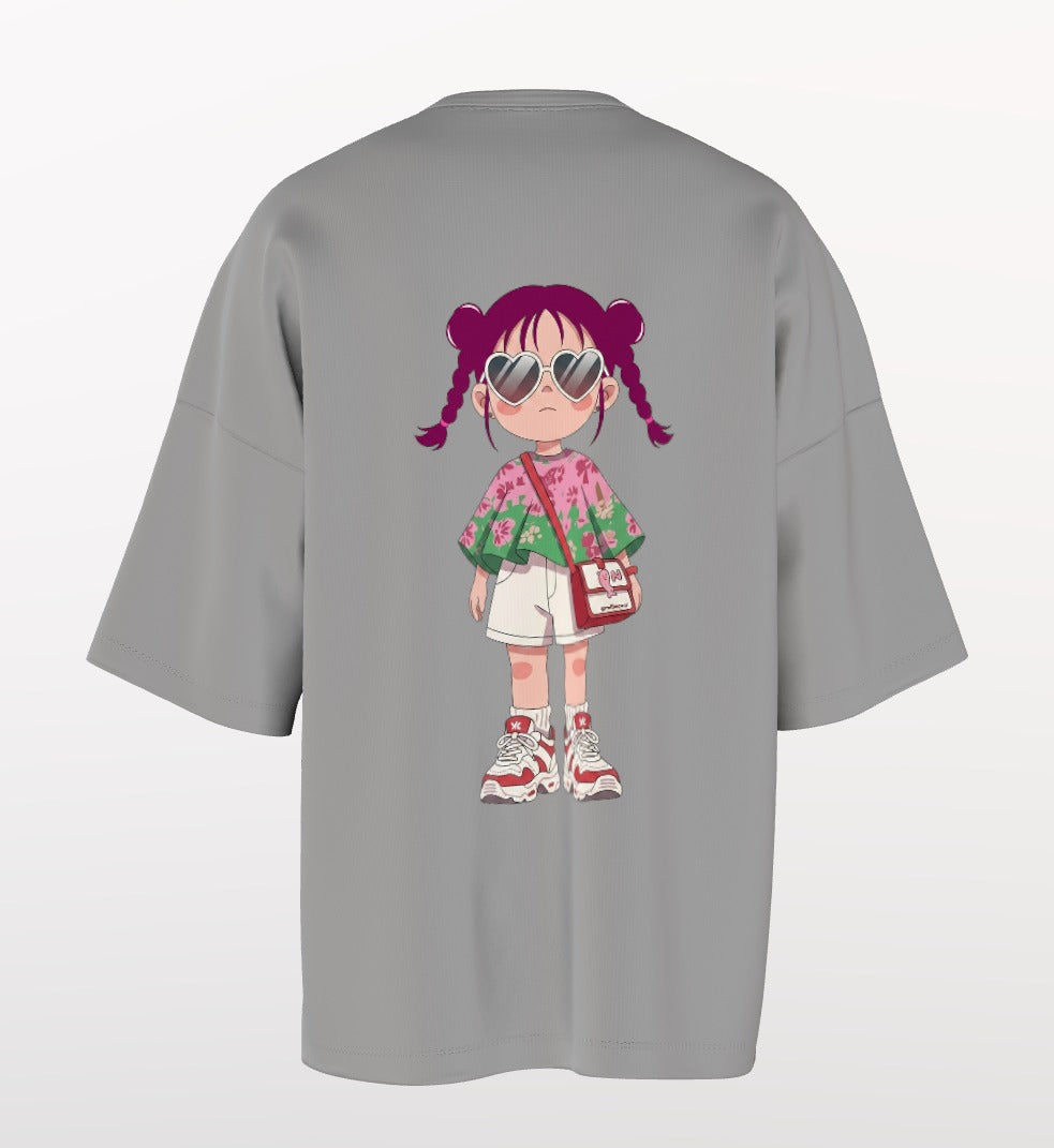 Oversized T-Shirt – Cute Girl Illustration “If I Am Wrong, Correct Yourself”