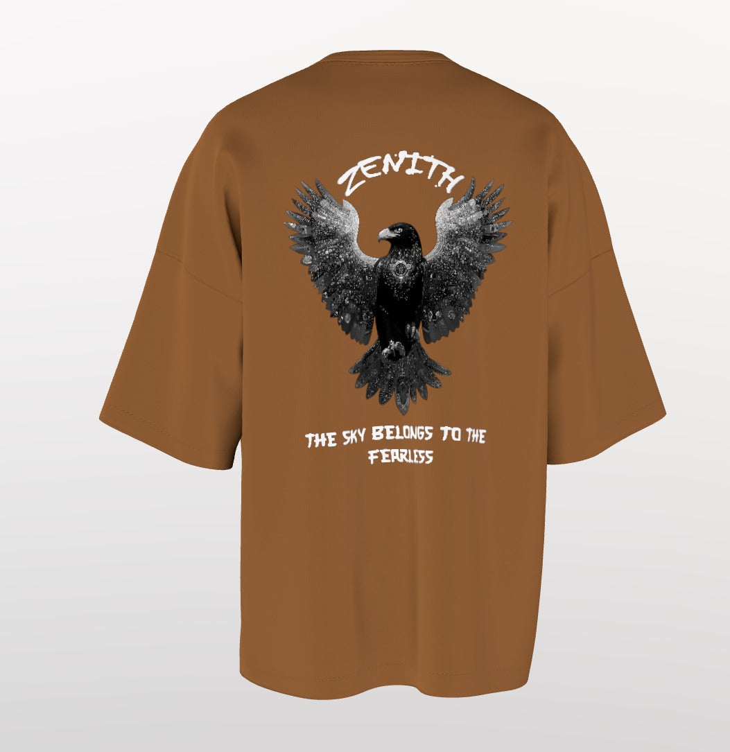 Echelon Fearless Eagle Oversized T-Shirt – White Typography Streetwear Tee
