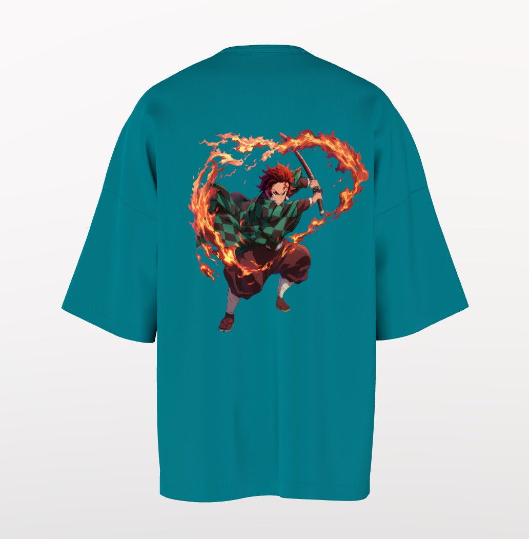 Tanjiro Flame Breathing Drop-Shoulder Tee