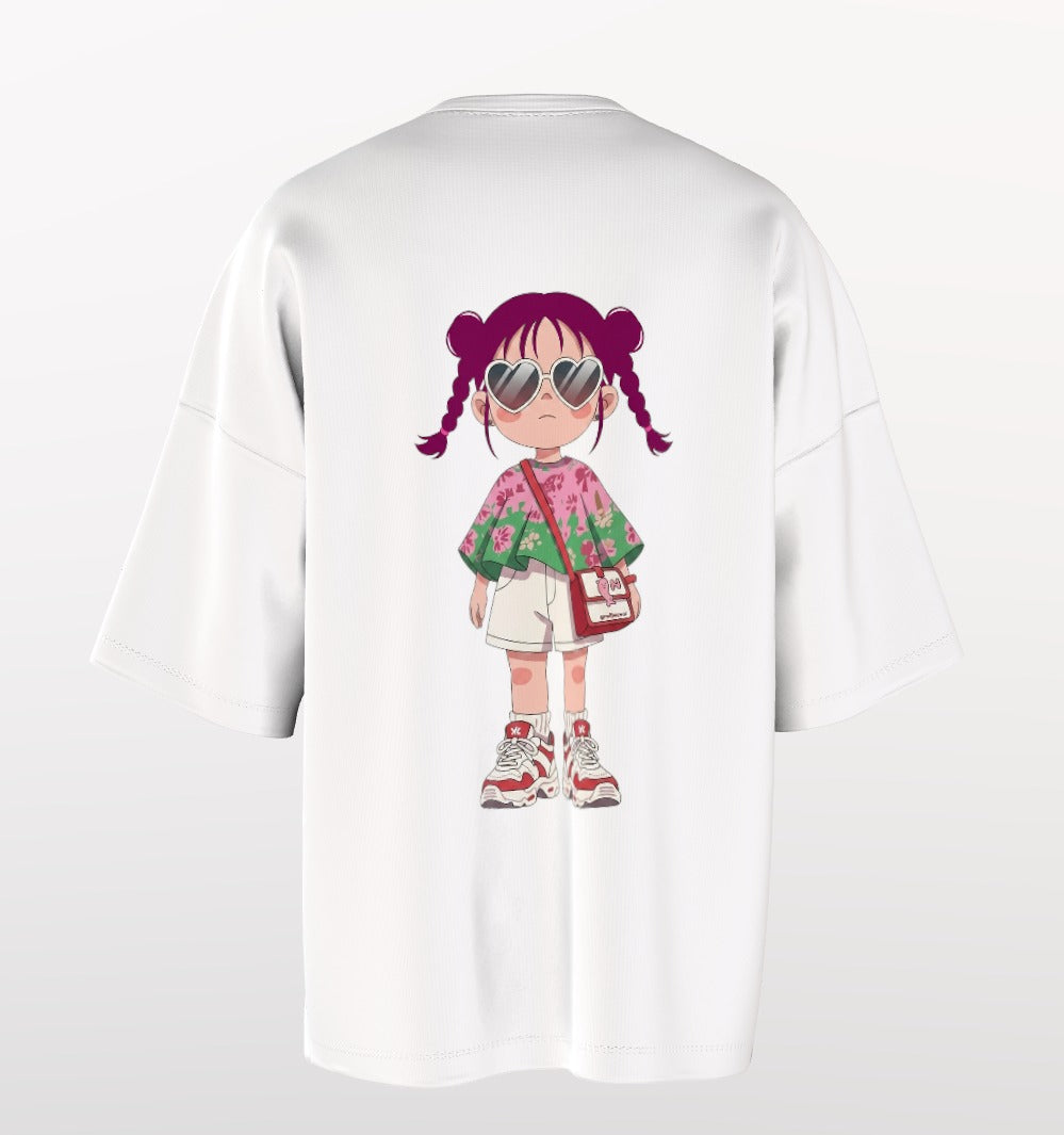 Oversized T-Shirt – Cute Girl Illustration “If I Am Wrong, Correct Yourself”