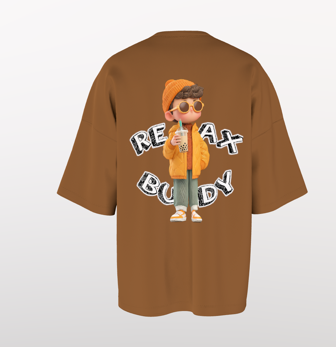 Oversized Bubble Tea – “Drink Me / Relax Buddy” (Unisex)