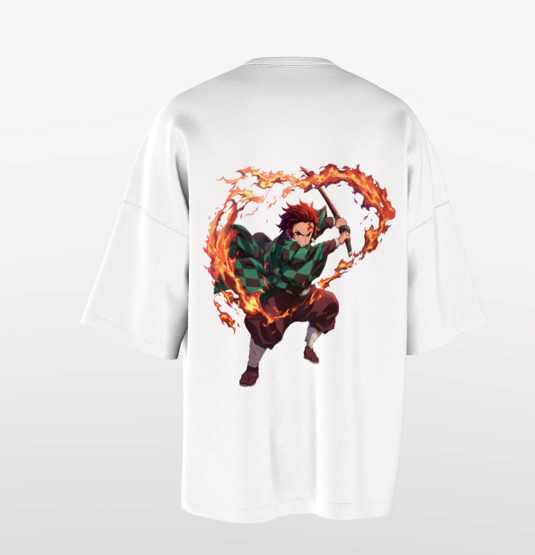 Tanjiro Flame Breathing Drop-Shoulder Tee