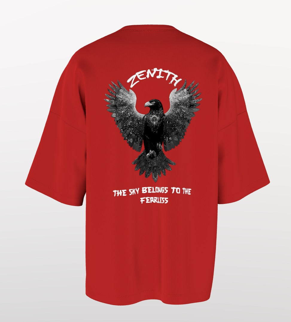 Echelon Fearless Eagle Oversized T-Shirt – White Typography Streetwear Tee