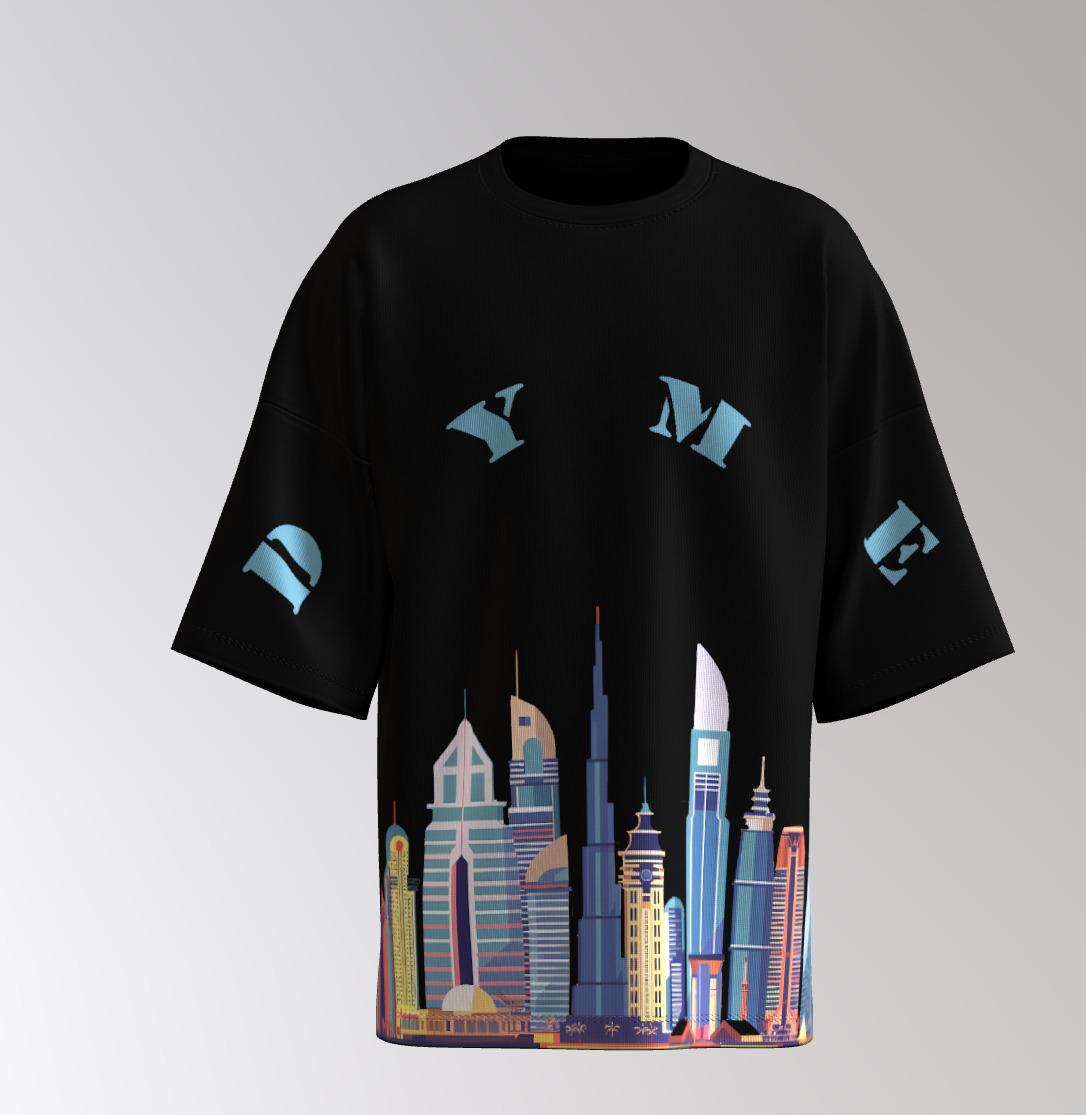 Midnight Skyline Oversized Graphic Tee