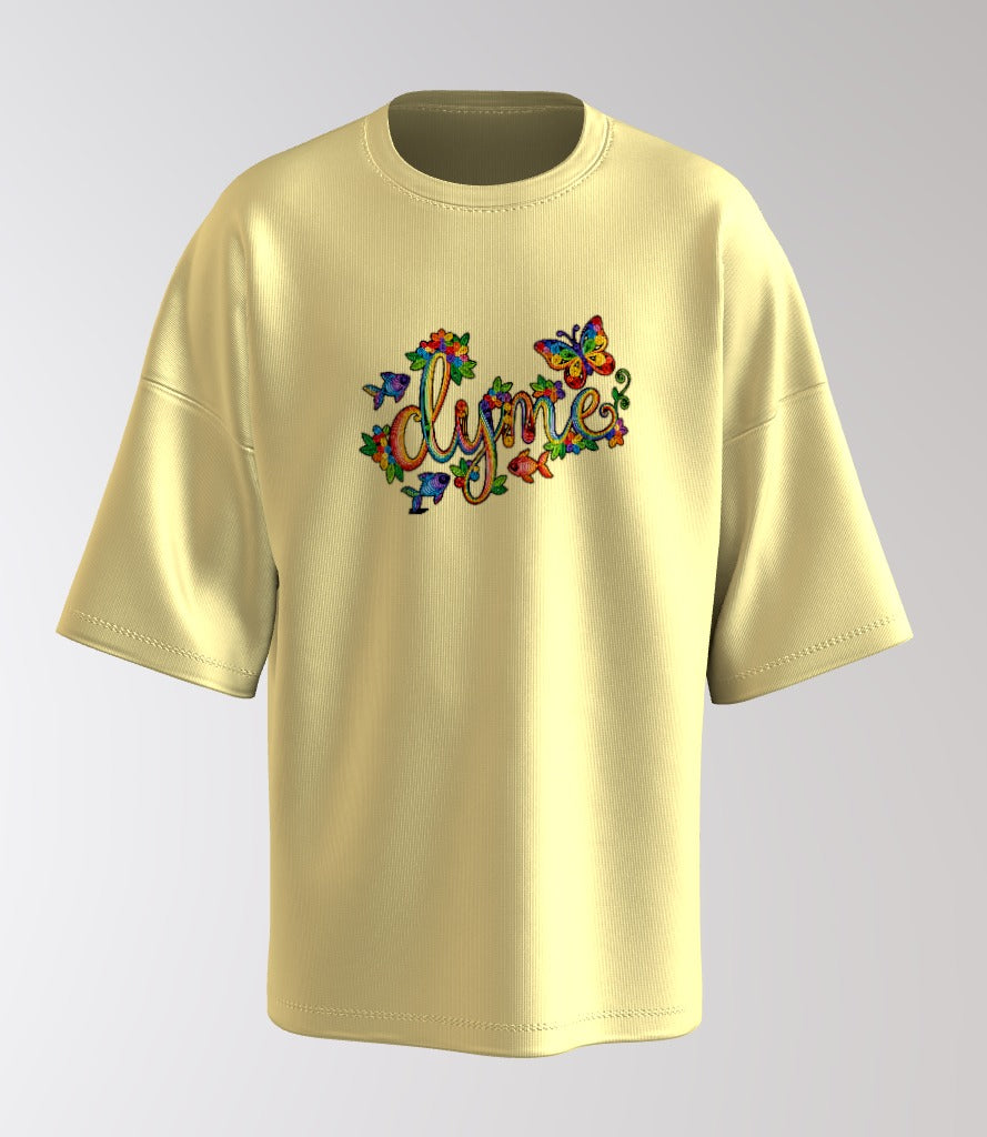 Divine Nature Anime Graphic Oversized T-Shirt – Artistic Floral Face Print