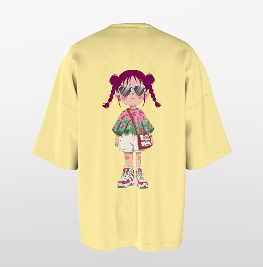 Oversized T-Shirt – Cute Girl Illustration “If I Am Wrong, Correct Yourself”