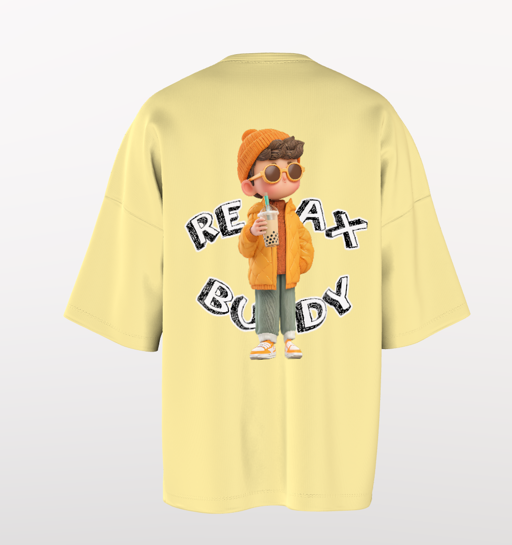 Oversized Bubble Tea – “Drink Me / Relax Buddy” (Unisex)