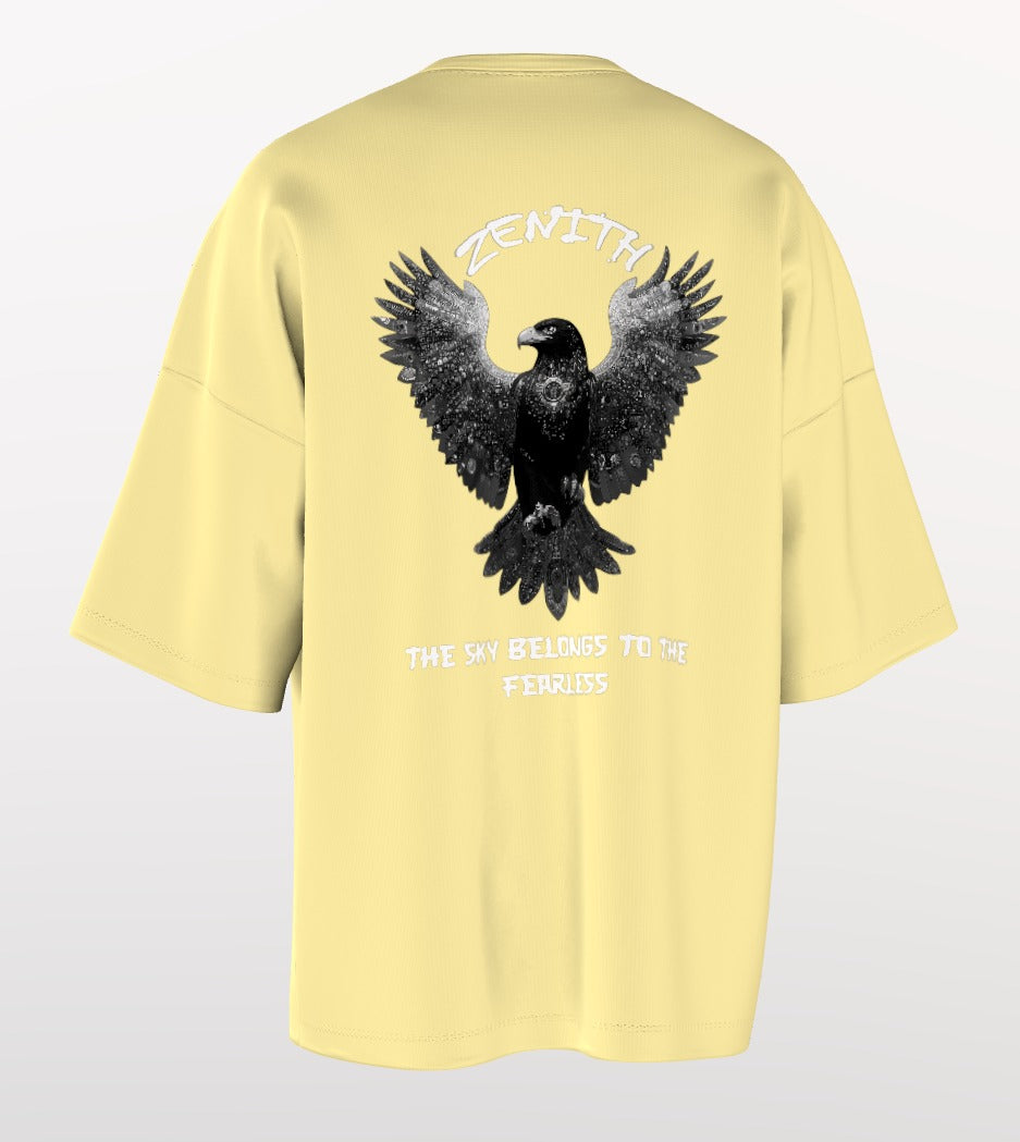 Echelon Fearless Eagle Oversized T-Shirt – White Typography Streetwear Tee