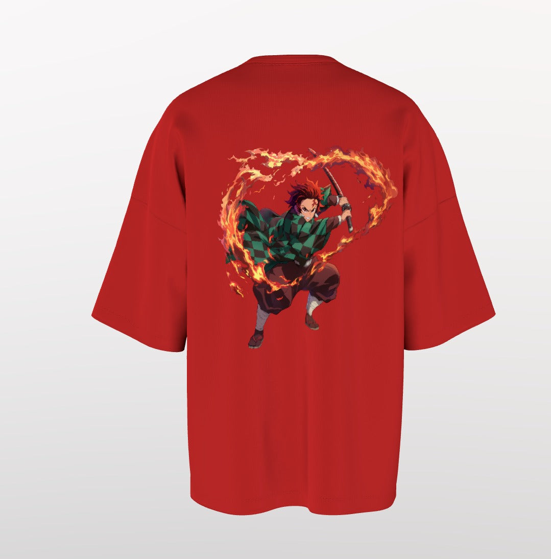 Tanjiro Flame Breathing Drop-Shoulder Tee